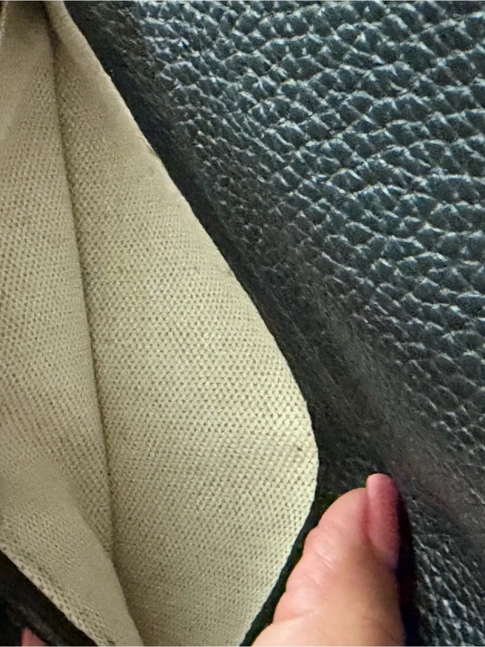 Dooney & Bourke Black Pebbled Leather Wallet with Brown Trim Patch